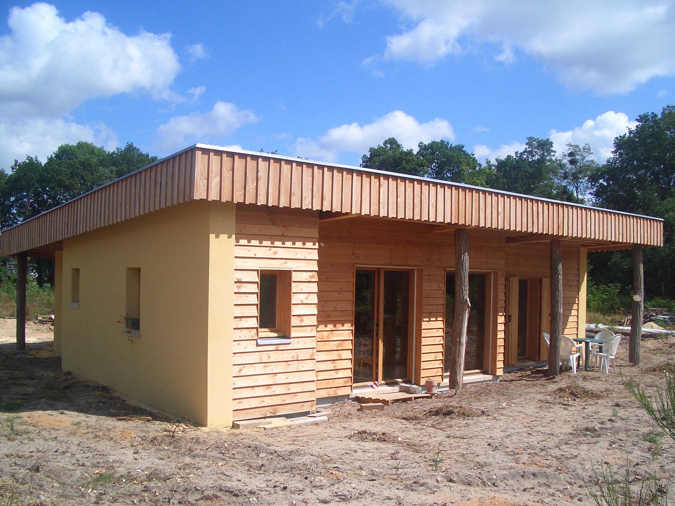 Construction maison  a toit plat